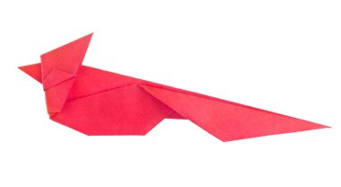 Origami kırmızı kuş