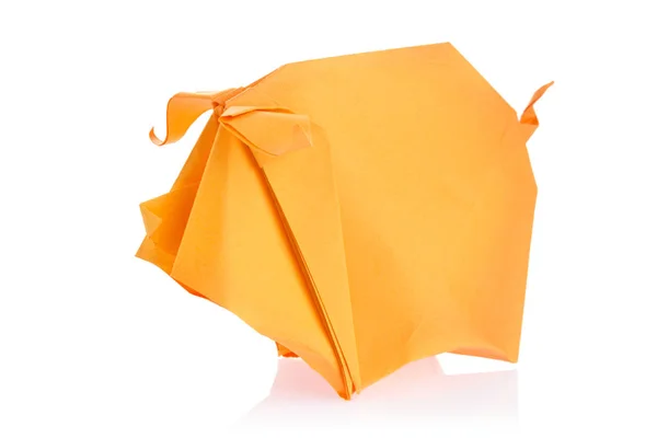 Porc orange d'origami — Photo