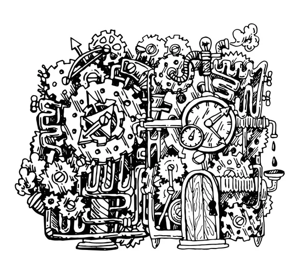 Steampunk ilustração desenhada à mão —  Vetores de Stock
