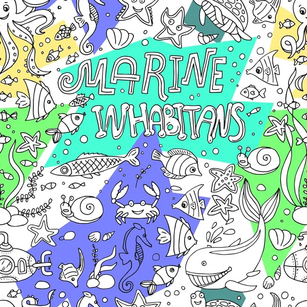 Illustrations habitantes marines — Image vectorielle