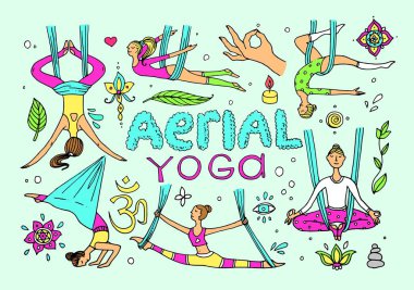Güzel elle çizilmiş illüstrasyon hava yoga.