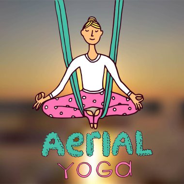 Güzel elle çizilmiş illüstrasyon hava yoga.