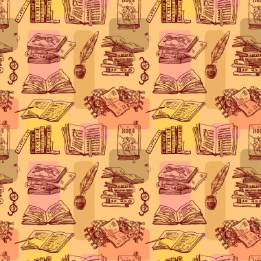 Güzel el kitabı okuduktan vektör çizim kümesi çekilmiş