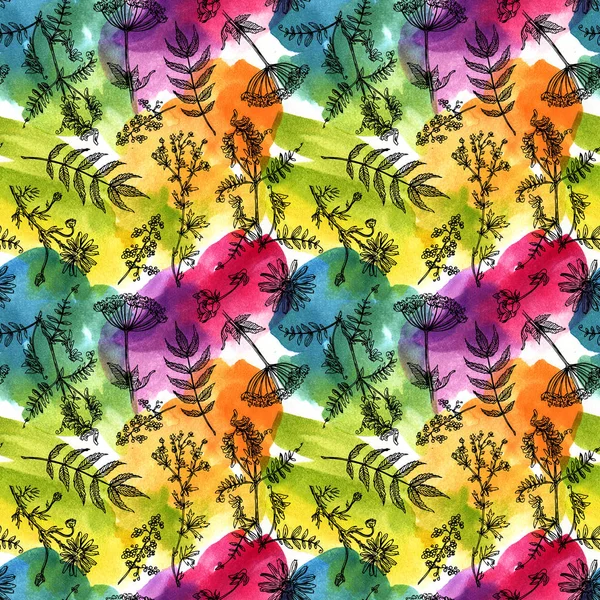 Güzel el çekilmiş suluboya seamless modeli