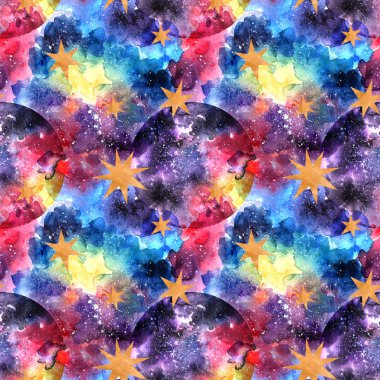 Güzel suluboya resim alanı el çekilmiş.