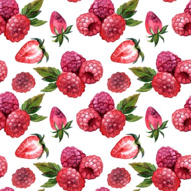 Sulu boya Dikişsiz desen meyveler ve meyve el boyalı