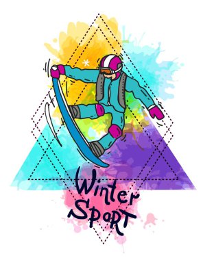 Vektör çizim kış spor güzel el çekilmiş.