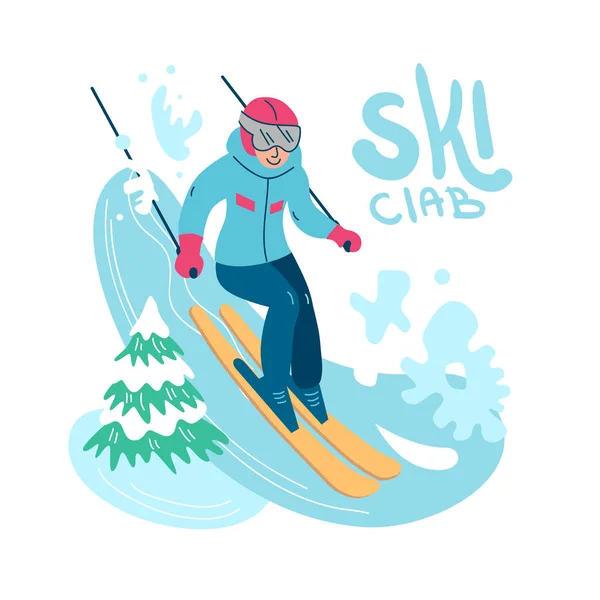 Mooie platte vector illustratie winter sport activiteiten. — Stockvector