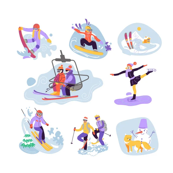 güzel vektör çizim Kayak Kulübü. Kayak, snowboard ve