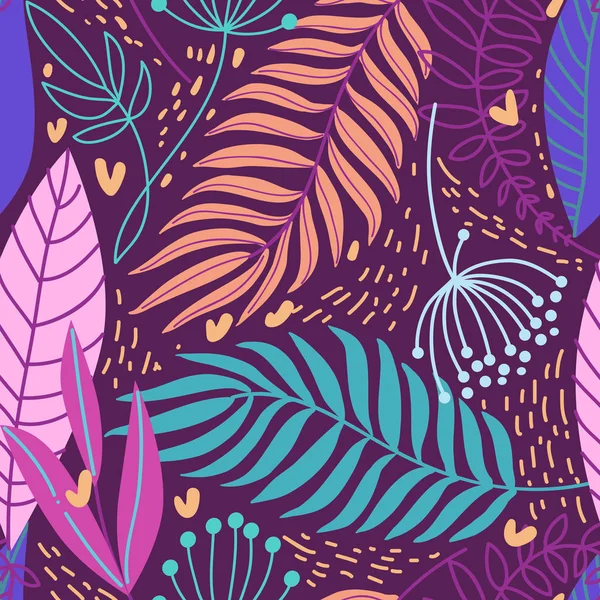 Güzel el çekilmiş bitkiler seamless modeli. Çiçek şekil