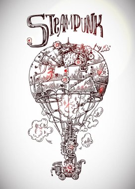 Elle çizilmiş vektör kroki çizim vintage uçak.