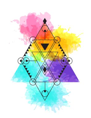 kutsal geometri vektör illüstrasyon. Logo, yoga mat ve giysi tasarımı için iyi. 