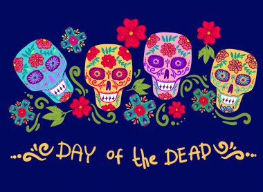 Ölü vektör illüstrasyon günü. Dia de los muertos.