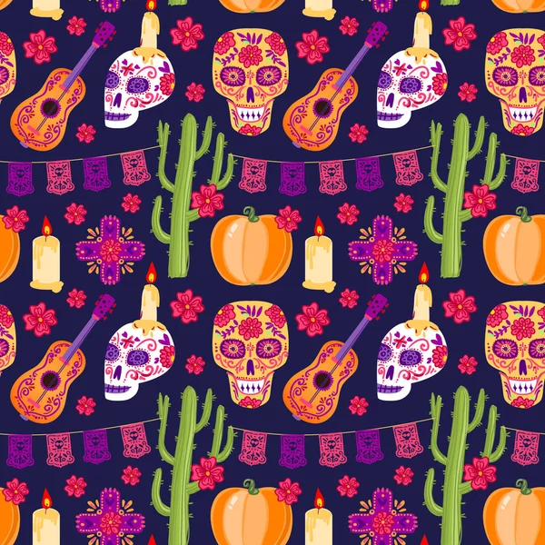 Ilustrasi vektor kematian. Dia de los muertos . - Stok Vektor