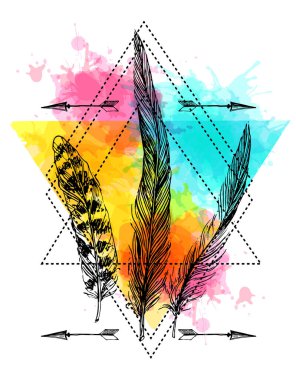 Tüyler eskiz. El çizimi vektör güzel çizim.