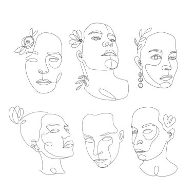 Çizgi sanatı güzel kadın. Poster, ambalaj ve web için mükemmel illüstrasyon