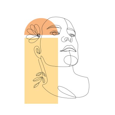 Çizgi sanatı güzel kadın. Poster, ambalaj ve web için mükemmel illüstrasyon