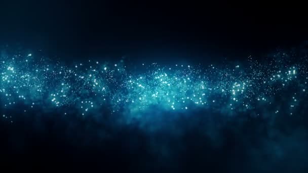 Cinematic Blue Particles Abstract Background Lazo Sin Costura — Vídeos de Stock