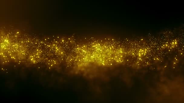 Cinematic Gold Partículas Fondo Abstracto Lazo Sin Costura — Vídeo de stock