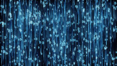 Bitcoin Madencilik Mavi Arkaplanı