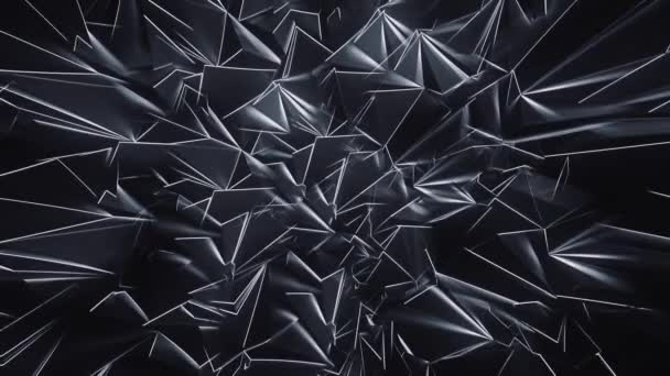 Fond polygonal foncé avec bords lumineux — Video