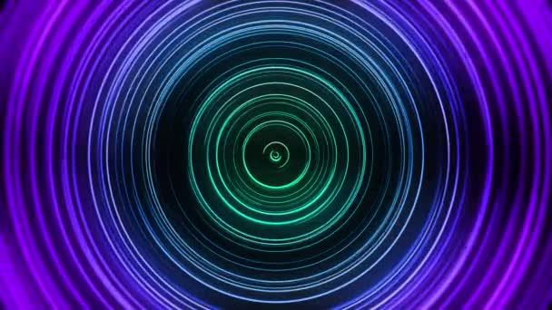 VJ fioletowy niebieski Neon Circles — Wideo stockowe