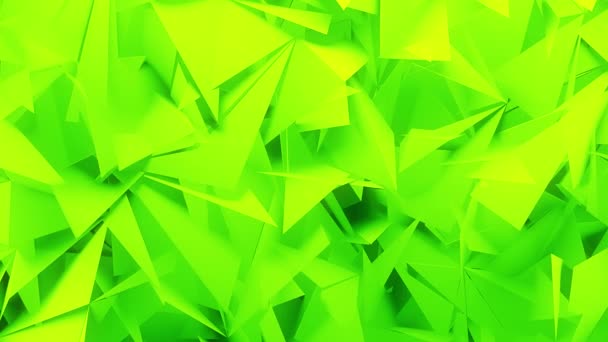 Groene Geometrische 3D Polygonen — Stockvideo