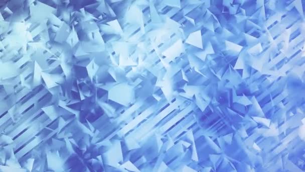 Полигоны и линии голубого геометрического фона — стоковое видео
