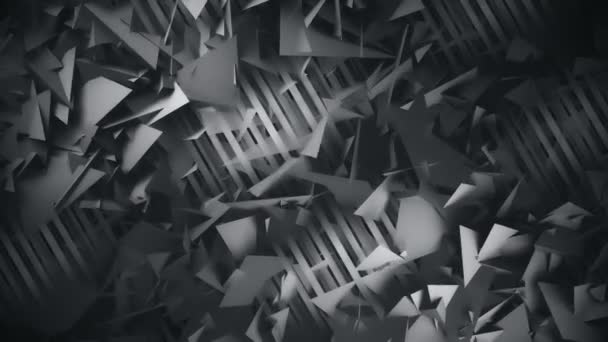 Πολύγωνα και γραμμές σκούρο γεωμετρικό αφηρημένο φόντο — Αρχείο Βίντεο