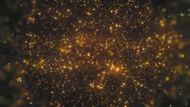 Zlaté třpytivé částice Abstraktní pozadí — Stock video