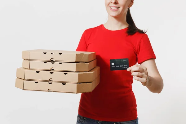 티셔츠 이탈리아 배경에 Flatbox 상자에서에 Pizzaman 카드로 일하고입니다 자른된 — 스톡 사진