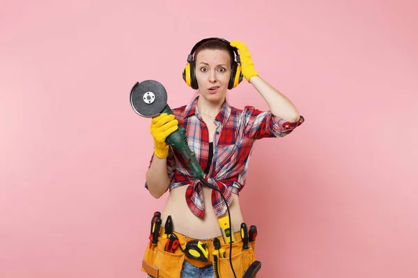 Fuerte Joven Manitas Con Camisa Cuadros Pantalones Cortos Mezclilla Kit — Foto de Stock