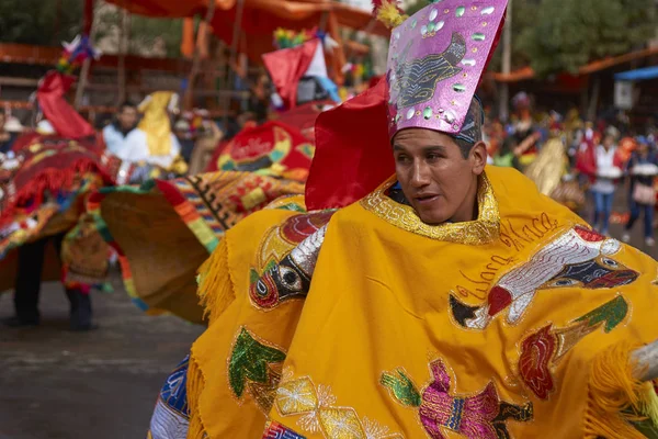 Oruro Bolivien 2017 Medlemmar Dansgrupp Från Waca Waca Utsmyckad Kostymparad — Stockfoto