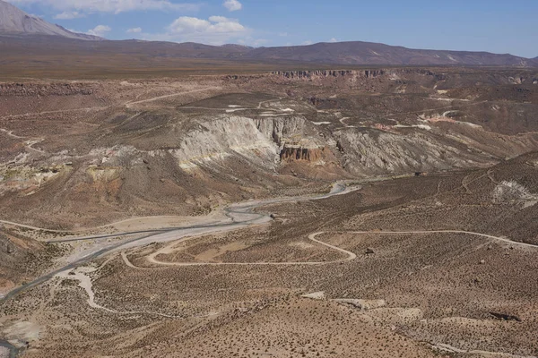 Canyon Rio Lluta Traversant Altiplano Haute Altitude Nord Chili Près — Photo