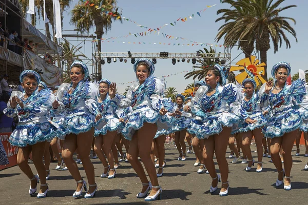 Arica Chile Januar 2016 Caporales Tanzgruppe Tritt Beim Jährlichen Carnaval — Stockfoto