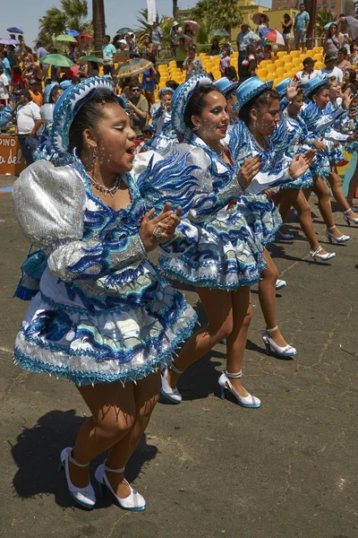 Arica Chile Janeiro 2016 Grupo Dança Caporales Apresentando Anual Carnaval — Fotografia de Stock