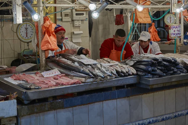 Santiago Chile July 2014 Fresh Seafood Sale Historic Main Fish — Stock Photo, Image