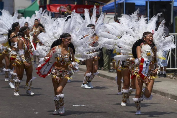 Arica Chili Januari 2016 Tobas Dansers Klederdracht Van Andes Tijdens — Stockfoto