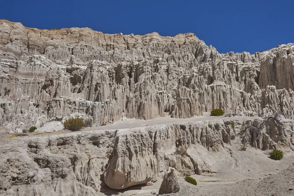 侵蚀的岩层沿拉科夫达除疤 高拉乌卡国家公园在智利北部高原的河谷 — 图库照片