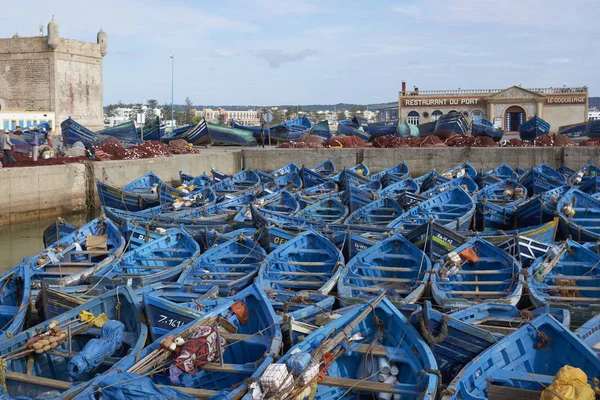 Сувейра Марокко Октября Маленькие Деревянные Рыбацкие Лодки Исторической Гавани Сувейра — стоковое фото