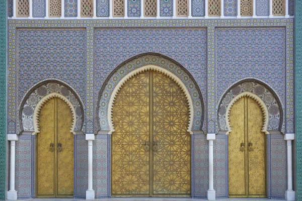 Fes Maroko Října 2012 Zdobené Vstupní Brány Královského Paláce Fes — Stock fotografie