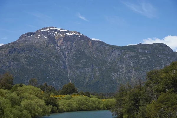 Řeka Espolon Protékající Zalesněné Údolí Patagonii Jižní Chile — Stock fotografie