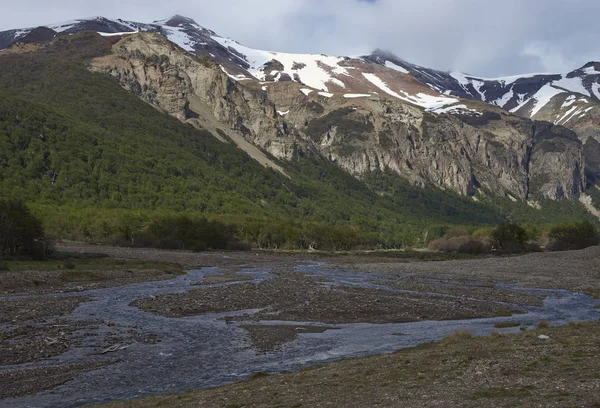 Flacher Fluss Der Entlang Der Carretera Austral Durch Das Nationalreservat — Stockfoto