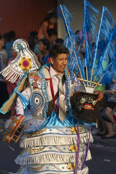 Arica Chile Januar 2016 Morenada Tänzerin Traditioneller Andiner Tracht Die — Stockfoto