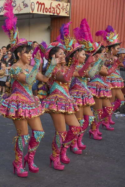 Arica Chile Stycznia 2016 Tancerze Morenada Tradycyjnym Stroju Andyjskiej Wykonywanie — Zdjęcie stockowe
