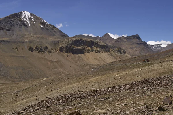 Маналі Гірського Шосе Лех Індії Звивисті Дороги Проходять Через Безплідні — стокове фото