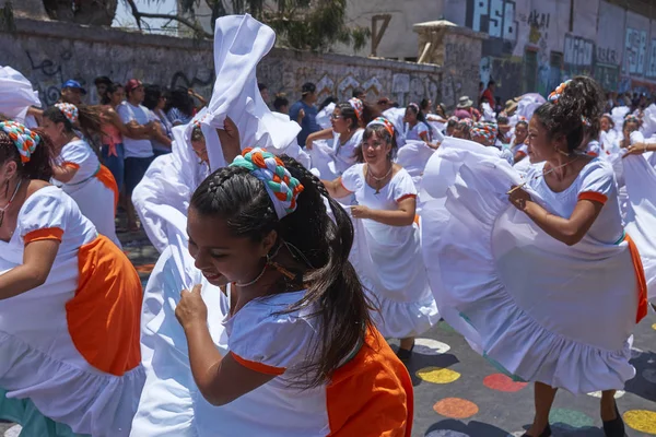 Arica Χιλή Φεβρουαρίου 2017 Ομάδα Χορευτών Της Αφρικής Καθόδου Afrodescendiente — Φωτογραφία Αρχείου