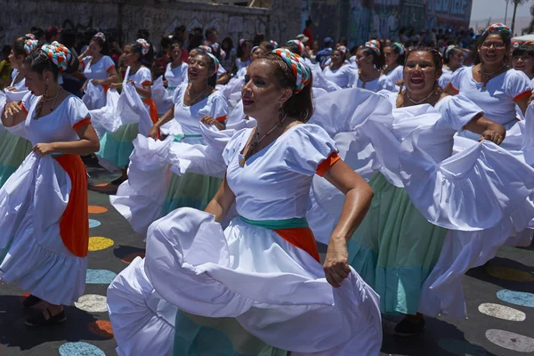 Arica Chile Februar 2017 Tanzgruppe Afrikanischer Abstammung Afrodescendiente Beim Alljährlichen — Stockfoto