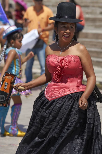 Arica Chile February 2017 Morenada Dance Group Dressed Ornate Costumes — Stock Photo, Image