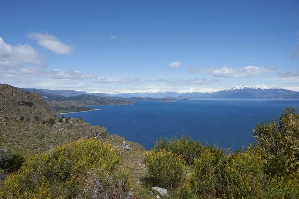 Paesaggio Paesaggistico Intorno Lago Generale Carrera Nella Patagonia Settentrionale Cile — Foto Stock